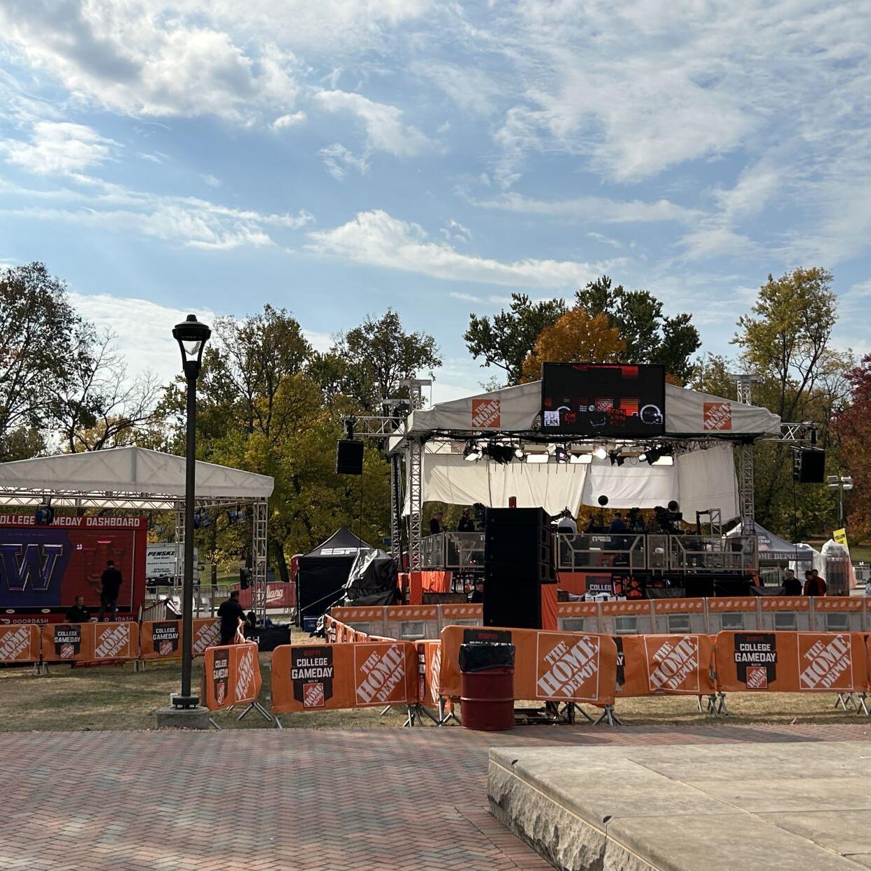 ESPN COLLEGE GAMEDAY PREP IN BLOOMINGTON